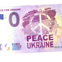 Bancnota souvenir Ucraina 0 euro Peace for Ukraine 2022-1, UNC