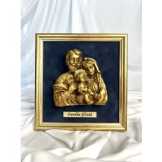 Familia Sf&acirc;ntă &ndash; icoană din ceramică, acril și foiță aurie