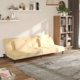 Gossi canapea extensibila cu 2 locuri, 2 perne, crem, catifea