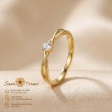 Inel ImbratiE are , model fin cu zirconia, placat cu aur 14K