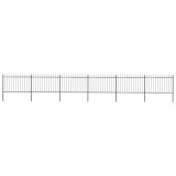 vidaXL Gard de grădină cu v&acirc;rf tip suliță din oțel 1070x120 cm, negru 277625