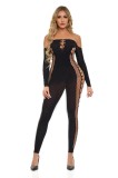 Bodystocking Pink Lipstick Lingerie Diamond Drippin Negru, S-L