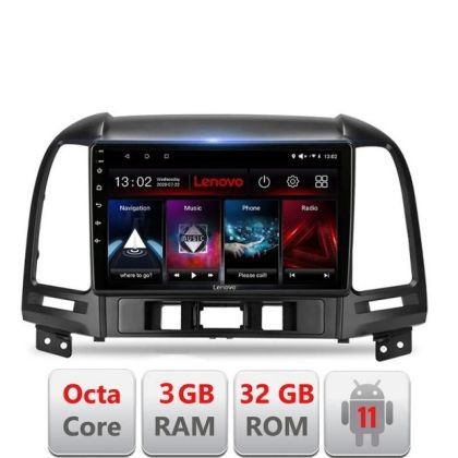 Navigatie HHyundai Santa Fe 2006-2012 D-008 Octa Core cu Android Radio Bluetooth Internet GPS WIFI DSP 3+32 GB 4 LENOVO LITE CarStore Technology