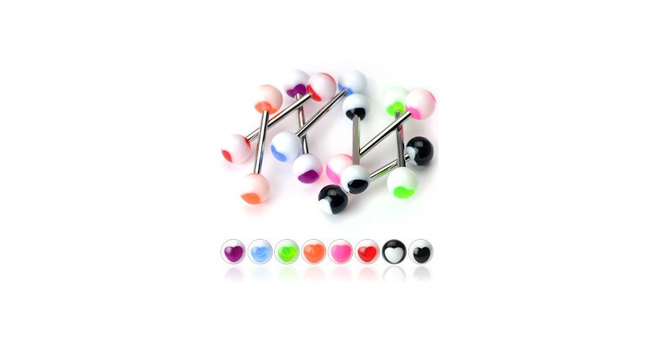 Piercing Limb i Bil Cu O Inim Colorat Culoare Piercing Ro u Okazii ro