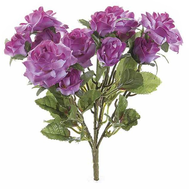 Buchet de flori artificiale trandafiri mov 15 H Buchet de flori artificiale trandafiri mov 15 H