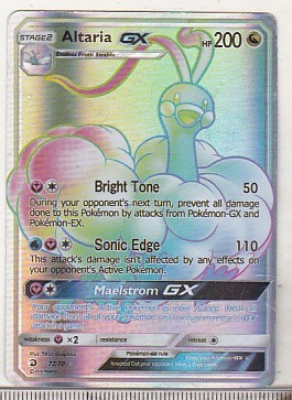 bnk crc Cartonas Pokemon 2018 Altaria GX 72/70 holo foto