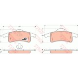 Set placute frana Trw GDB4127, parte montare : Punte spate