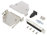 Conector D-Sub HD 62 pini mamă unghi 45&deg; lipire pe cablu gold flash