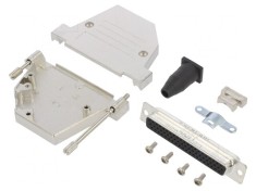 Conector D-Sub HD 62 pini mamă unghi 45&deg; lipire pe cablu gold flash