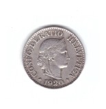 Moneda Elvetia 10 rappen 1920, stare buna, cu mici depuneri