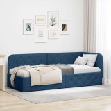 vidaXL Cadru de pat colțar cu headboard albastru 80 x 200 cm țesătură 42016486