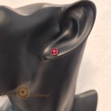 Cercei Regina Rubini Mini , Cristale rosii placati aur 18K Brazilia