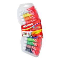 Set 12 Culori Tempera Kores, 12 ml/Tub, Set Culori Tempera, Tempera Kores, Culori Tempera, Acuarele Tempera, Acuarele pentru Scoala, Acuarele Copii, A foto