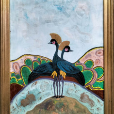 Jan Zinneha-Păuni, pictură modernă, acrilic pe pânză