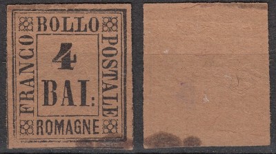 Italy Romagna 1859 Definitives Drawing numbers 4Baj Mi.5 MNG AM.305 foto