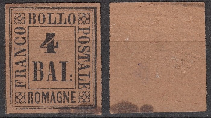 Italy Romagna 1859 Definitives Drawing numbers 4Baj Mi.5 MNG AM.305