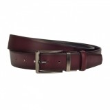 Curea barbati, casual-eleganta, din piele ecologica premium, latime 3.5 cm, maro inchis - CK197M, CK LEATHER
