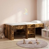 Cumpara ieftin Cadru de Pat Inalt pentru Copii Stejar fumuriu 100 x 200 cm
