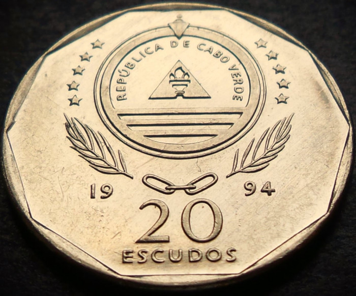 Moneda exotica 20 ESCUDOS - CAPUL VERDE, anul 1994 *cod 4471 = CARQUEJA