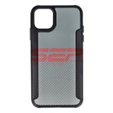 Husa Carbon Fiber TPU+PC Neagra pt. Apple iPhone 11 Pro Max