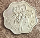 C50 - Moneda foarte veche - Swaziland - 10 centi - 2001, Africa