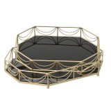 Cumpara ieftin Set 2 tavi Celebration Gold Black din metal si sticla
