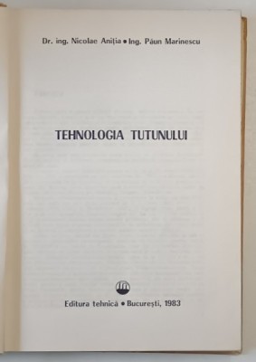 TEHNOLOGIA TUTUNULUI , 1983 foto