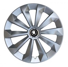 Set 4 capace roti pentru Skoda Nou Alb-Negru, model Fame Gray, R15 foto