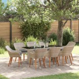 Cumpara ieftin Set de dining 9 pcs Gri deschis 190 x 80 x 74 cm