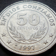 Moneda exotica 50 CENTAVOS - NICARAGUA, anul 1997 * 1337 A