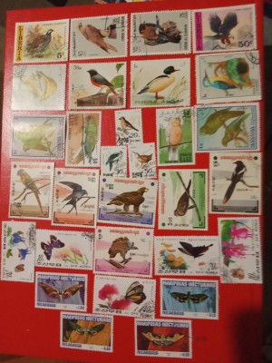 FLUTURI, PĂSĂRI - SERII ȘTAMPILATE foto
