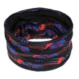 Fular Circular Fleece Negru cu Masini Albastre pentru Băieți, CMCLASS