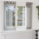 VidaXL Perdele Voile cu Oelii 2 buc Gri Inchis 140x140 cm