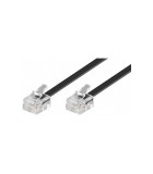 Cablu telefon mufat RJ11 6P4C 7/0.10 CCS negru 6m Well