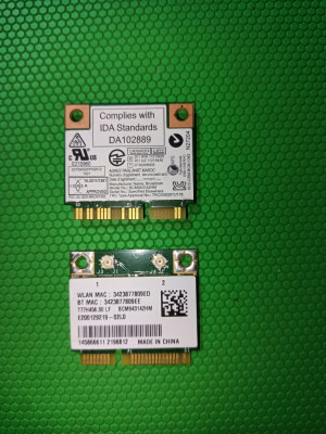 Placa wireless wlan + Bluetooth mini PCIe half Broadcom BCM94314HM 802.11b/g/n foto