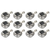 Cumpara ieftin Lampi solare de exterior LED, 12 buc., alb, 12 cm, rotund