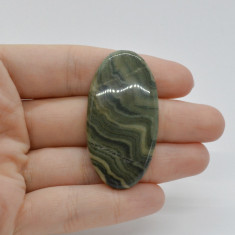 Cabochon jasp zebra verde 48x25x6mm c15