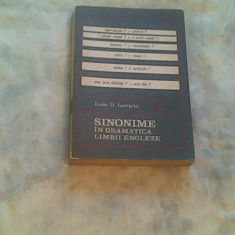 Sinonime in gramatica limbii engleze-Leon D.Levitchi