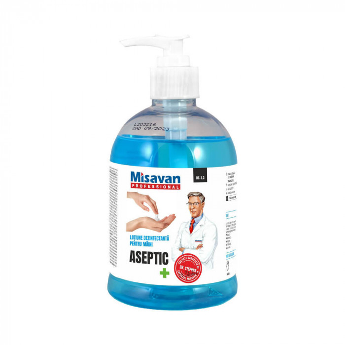 Lotiune Dezinfectanta de Maini Dr.Stephan Aseptic, 500 ml, Minim 70 % Etanol, Dezifectant Maini, Solutie Dezifectanta Maini, Produse Igiena, Lotiune A