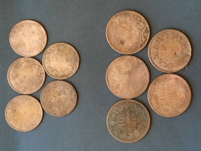 Lot Italia: 5 x 5 Centesimi si 5 x 10 Centesimi 1861-1893 - G 4569 foto