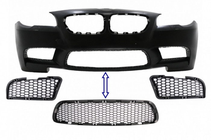 Pachet Grile Inferioare BMW Seria 5 F10 F11 (2009-2017) Bara Fata M5 Design Performance AutoTuning