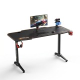 Cumpara ieftin Birou Gaming Adore CARBON SERIES X9, 140 x 66 x 75 cm, suprafata carbon, mousepad, USB gamepad holder, suport pentru casti si pahar, cutie cabluri