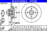 Disc Frana ATE 24.0112-0194.2 Citroen Peugeot 3008 308 5008 Berlingo C4 DS4 DS5