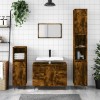 Gossi dulap pentru baie, stejar fumuriu, 80x33x60 cm, lemn compozit