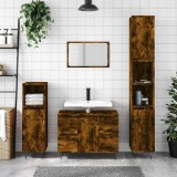 vidaXL Dulap pentru baie, stejar fumuriu, 80x33x60 cm, lemn compozit