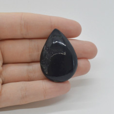 Cabochon agat negru druzy 38x26x7mm c8