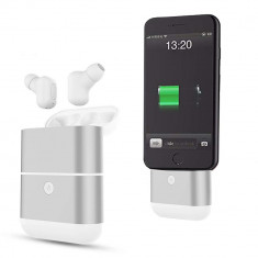 Casti Bluetooth Wireless (fara fir), Baterie externa inclusa 1600 mAh - Alb foto