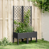 Jardiniera de gradina cu spalier, negru, 80x40x142 cm, PP GartenMobel Dekor, vidaXL