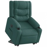 VidaXL Fotoliu electric rabatabil cu ridicare, verde &icirc;nchis, textil 3310278