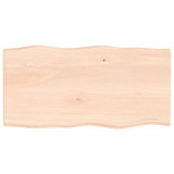 Blat masa 100x50x(2-4) cm lemn stejar netratat contur organic GartenMobel Dekor, vidaXL